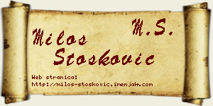 Miloš Stošković vizit kartica
